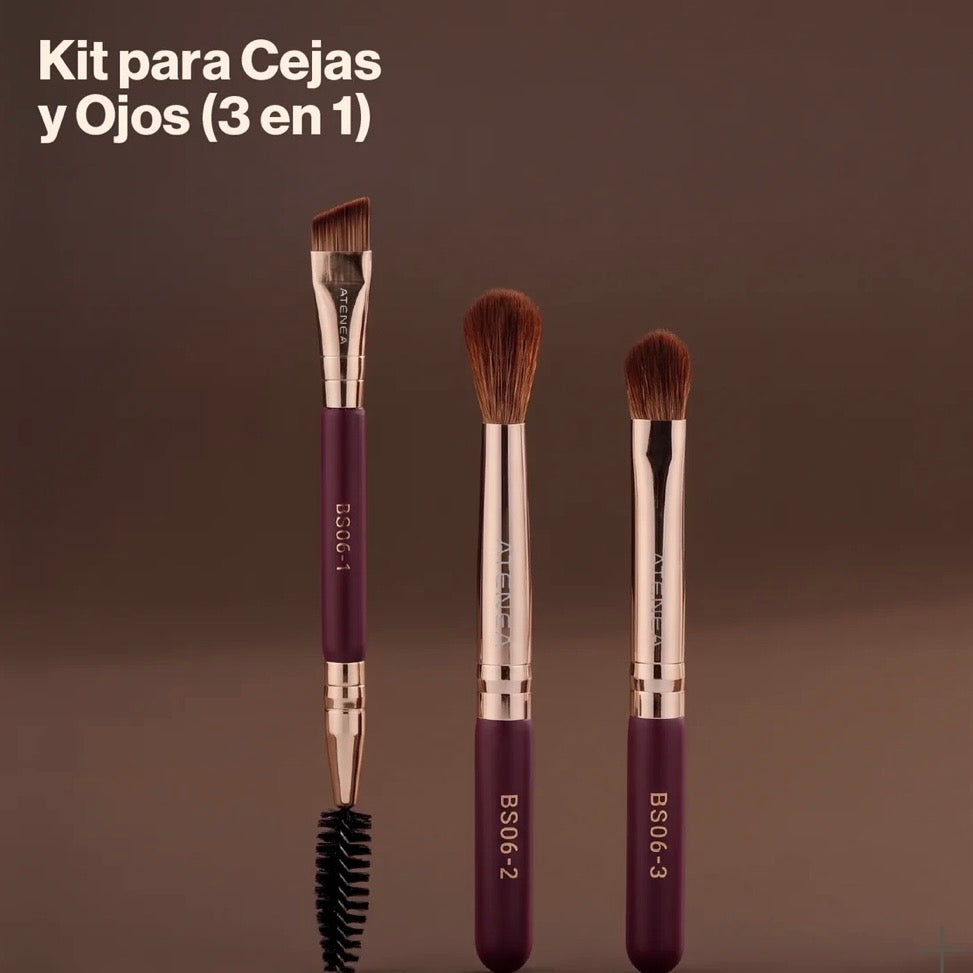 Kit de brochas para cejas y ojos mini atenea