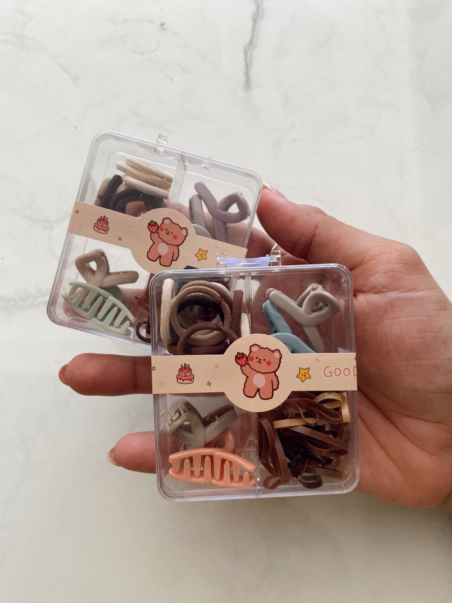 Set de cauchitos, ligas, ganchos mini