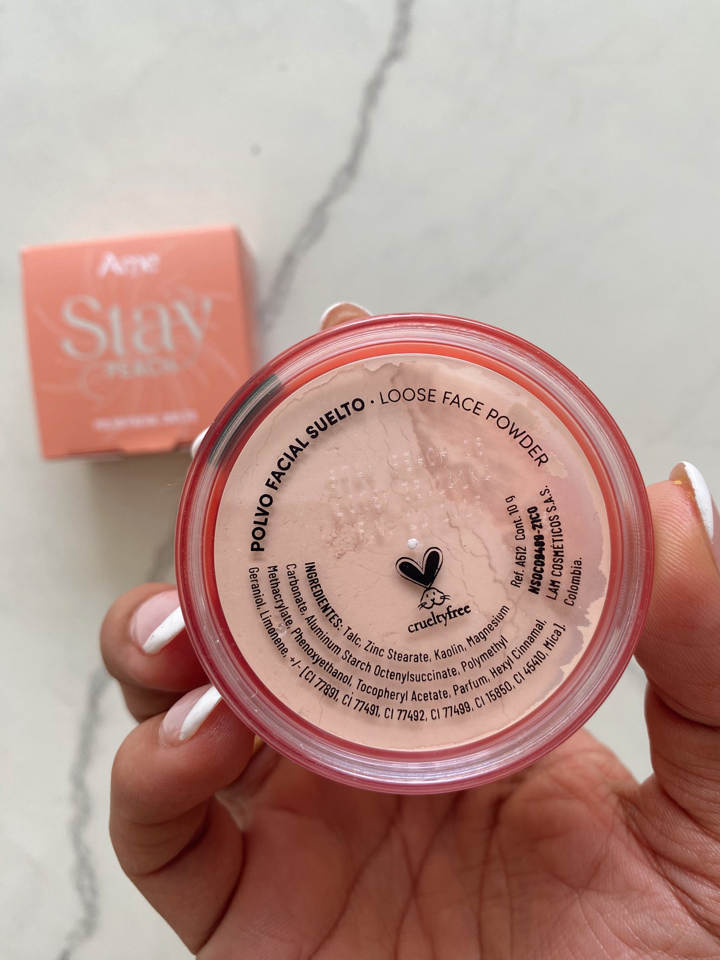 Polvo suelto peach ame