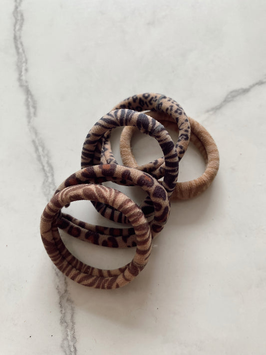 Ligas para el cabello animal print x2