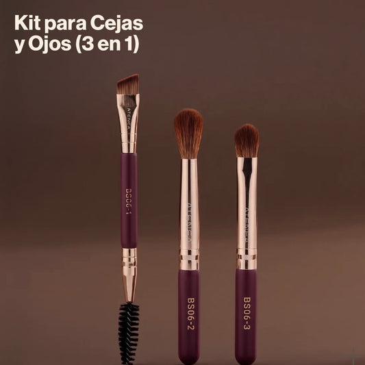 Kit de brochas para cejas y ojos mini atenea