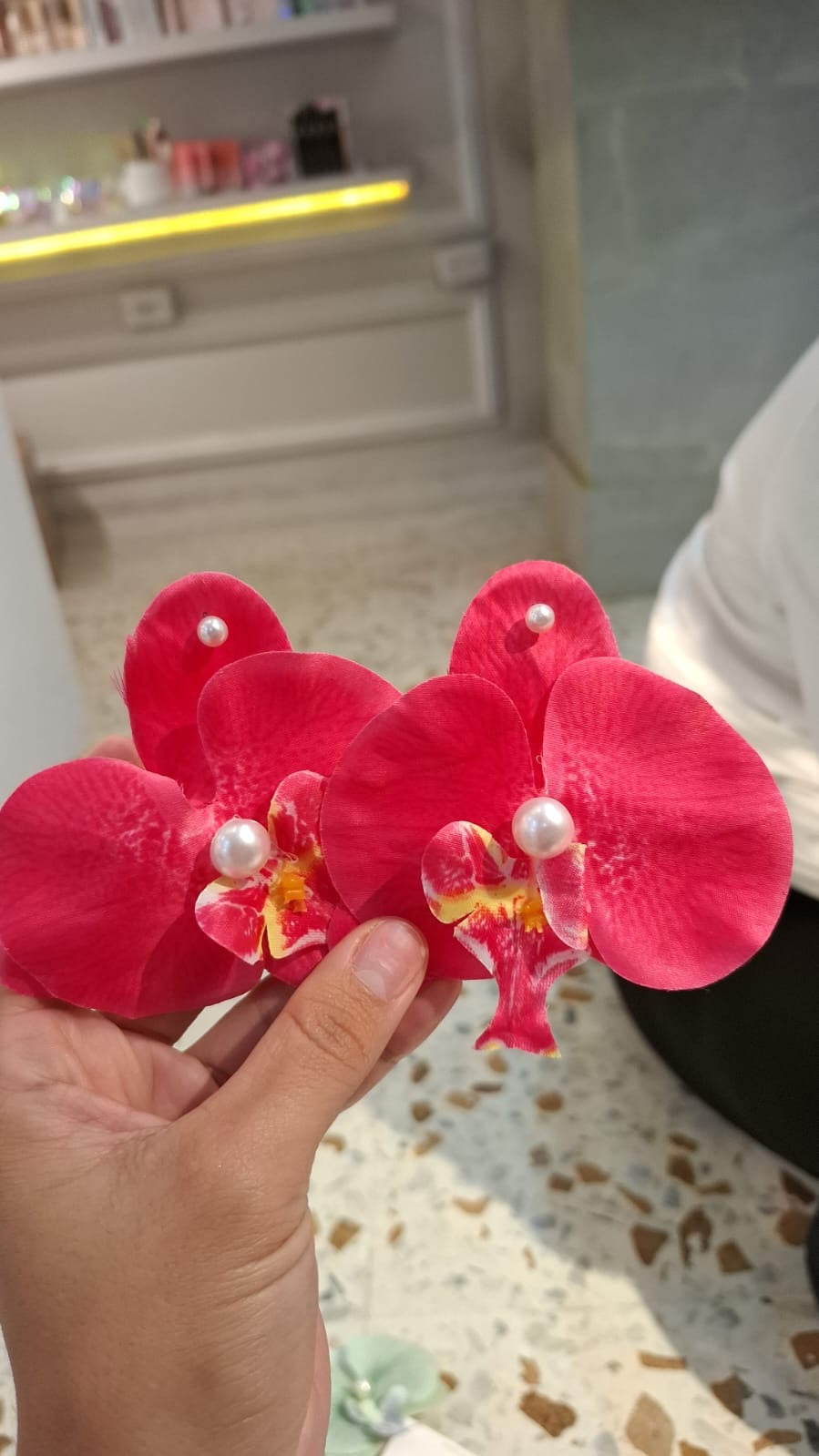 Aretes orquídea carnaval ✨