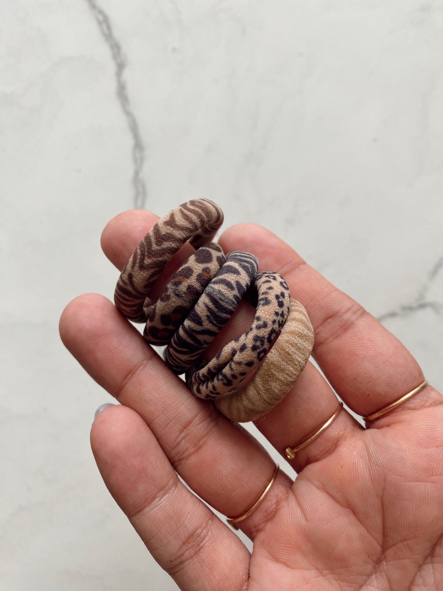 Ligas para el cabello animal print x2
