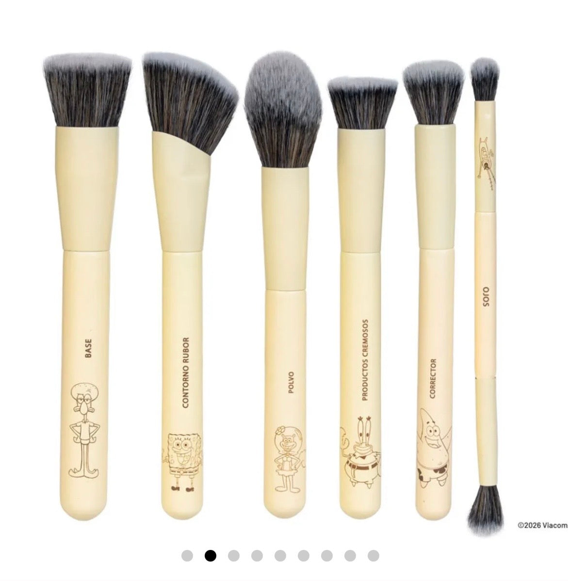 Kit de brochas bob esponja x6 trendy 💛