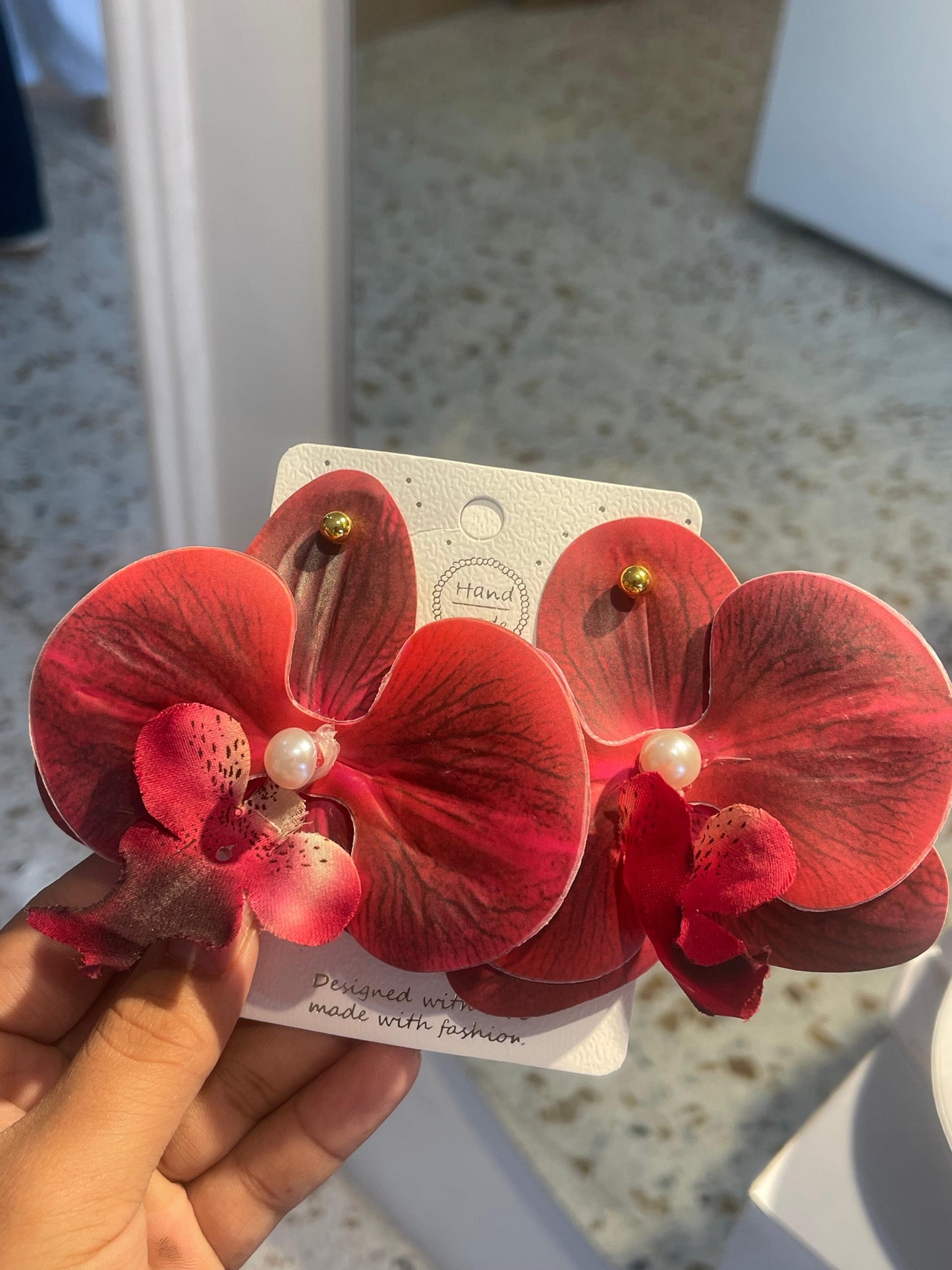 Aretes orquídea carnaval ✨